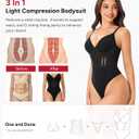 Nebility Shapewear Bodysuits for Women Tummy Control Slimming V Neck Shapewear Bodysuit Thong Body shaper with Underwire (Black) Small