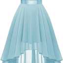BeryLove Cocktail Prom Dresses 2025 Formal Wedding Guest Dresses Sleeveless Lace High Low Homecoming Dress (Large, Light Blue)