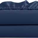 FreshCulture Queen Fitted Sheet Only 2 Pack - Hotel Quality Fitted Sheet Queen Size - Ultra Soft & Breathable - Brushed Microfiber - Deep Pocket - Cooling Fitted Sheets for Queen Size Bed (Navy Blue)