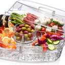 Prodyne Ice Party Platter, 15 1/2" x 11" x 6", Clear
