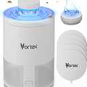 Vortex Indoor Insect Trap - Catcher & Killer for Fruit Flies, Gnat, Mosquito, Moth - UV Light Non Zapper Suction Glue Board - Bug Light Fruit Fly Trap (White)