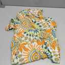 YOZLY House Dress Women Cotton Duster Robe Short Sleeve Housecoat Button Down Nightgown (X-Large, Floral Orange)