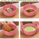 Matcha Whisk Set, 7 Pcs Matcha Kit with Matcha Bowl, Spout, Whisk and Holder, Bamboo Scoop and Stainless Steel Sifter, Japanese Matcha Set for Ceremony, Gift for Matcha Lover, Pink