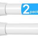 2 Pack Shower Curtain Rod 31-76 Inches Adjustable Tension Curtain Rod No Drilling Spring Loaded Curtain Rods White Shower Rods For Bathroom,Window,Closet,Room Divider,7/8" Diameter