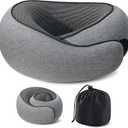 Neck Travel Pillow for Airplanes, Memory Foam Pillows for Travel Long Flight, Comfortable & Portable Neck Airplane Pillow Designed for Travel, Airport, Trains, Car Driving, Office