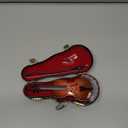 Wooden Miniature Cello with Stand, Bow and Case Mini Musical Instrument Cello Replica Collectible Figurines Dollhouse Accessories Model Home Decoration Display Ornament (5.51"x1.97"x0.63")