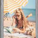 18x24 Wood Frame Grey, Rustic Natural 24x18in Gray Woodgrain Poster Picture Frame, Modern 18 x 24inch Gallery Wall Pic Photo Frame with HD Plexiglass, Horizontal Vertical Wall Mounting Display 1pcs