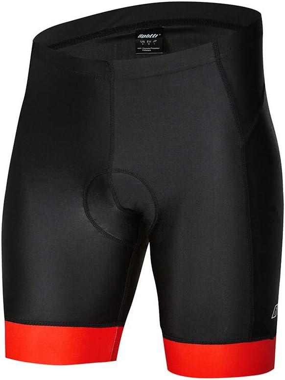 bpbtti Mens Gel Padded Cycling Shorts Bicycle Riding Pants Bike Biking Clothes Cycle Tights (Large, Black/Red)