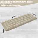 PURE ERA Bullnose Carpet Stair Treads Set Tape Free Non-Slip Indoor Stair Protectors Pet Friendly Rugs 9.5" x 30"(2 Pieces,Cream Gray Rectangular), 2 Pieces with Bullnose