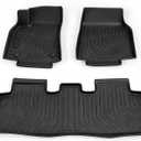 Floor Mats Replacement for Ford F150 SuperCrew/Cab 2015-2025 & F150 Lightning 2022-2025, TPE All Weather Custom Fit, Front & Rear 3PCS | Heavy Duty, Easy Clean - Black