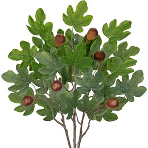 Fake Plants Branches Artificial Greenery Stems Set of 3, Faux Greenery Stems for Vase, 24.4" Artificial Fiddle Stems with Fig Fruits, Fake Greenery for Dining Room Bathroom Living Room Centerpieces