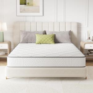 Novilla Queen Mattress, 8 Inch Queen Size Mattress Hybrid with Comfy Support, Bed Mattresses in a Box with Individual Pocket Springs for Motion Isolation & Pressure Relief, Certipur-Us Certified (White)