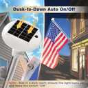 6ft Flag Pole Kit for Outside House with Solar Light, 3x5ft American Flag with Pole, 1" Dia. Stainless Steel Flagpole, Wall Mount Adjustable Flag Holder for Porch, Outdoor, Silver, 36 LED