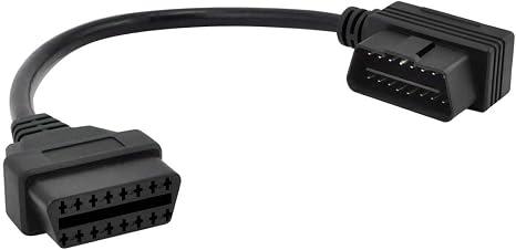 iKKEGOL Right Angle OBD II OBD2 16 Pin Splitter Extension Cable 1x Male and 2X Female Low Profile Ribbon Slim Extender Cord Adapter 60cm/2FT 24" Inch