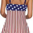 Zando Womens Tankini Swimsuits for Women 2025 Tummy Control Swimsuit Bathing Suit Top with Boyshorts Flowy Women' Swimwear (Large, E03 Red White and Blue)