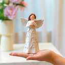 Hand-Painted Resin Angel Holding Cat Memorial Figurine - 5.8-Inch Sympathy Gift for Pet Loss, Comforting Remembrance Keepsake for Cat Lovers & Cat Moms, Healing Tribute to Cherished Companions