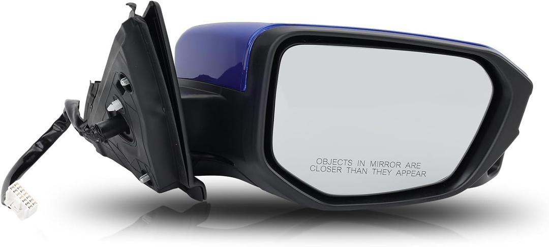 Passenger Side Mirror Compatible with 2016 2017 2018 2019 2020 2021 Honda Civic Sedan/Coupe/Hatchback Lx/Ex/Sport,Mirror with View Camera Power Heated (Blue)