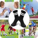 6 Pairs Kids Grip Soccer Socks Cushioned Non Slip Grippy Football Athletic Sports Socks for Boys Girls
