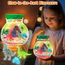 Fnylague Dinosaur Terrarium Kit for Kids-Light Up Dinosaur Habitat Craft Gift Toys for Boys with Glow in The Dark Dinosaurs, DIY Dino World Night Light 