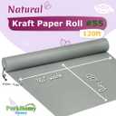 PerkHomy 36" x 1,440" (120') Light Grey Kraft Paper Roll for Craft Bulletin Board Paper Art Table Covering Crafting Gift Wrapping Bouquet Packing Parcel 80GSM 55LB (Light Grey, 36" x 120')