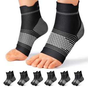 6 Pairs Plantar Fasciitis Socks, Compression Socks with Arch Support, Medium