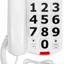 Large Number Phones for Seniors, Big Button Land Line for Seniors, 110dB+ Ringer Volume & 80dB+ Earpiece Volume, High Volume Phone, Hearing & Visually Impaired Telephone Landline Phones for Elderly