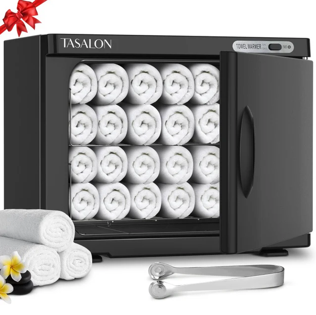 TASALON Professional Hot Towel Warmer Cabinet, 23L Large Capacity, Use for Facial Spa, Hair Beauty, Salon Equipment and Home, Perfect Temperature for Towel Warmer, Fits up to 72 Small Towels - Black