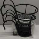 HowRU Iron Art Hanging Baskets Flower Pot Holder - Over The Rail Metal Fence Planters - Pack of 3 - Black, 7.8 inches x 6.5 inches x 7 inches