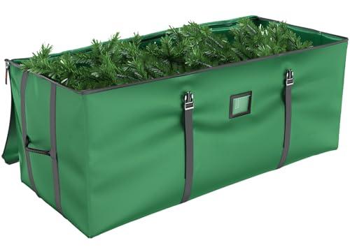 Mrrihand Christmas Tree Storage Bag - Large 7.5Ft Artificial Tree Container, Anti-Tear Heavy-Duty 600D Oxford Cloth Box With Handles (Green)