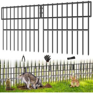 39.5ft(L) X 13in(H) Animal Barrier Fence, 28 Panels No Dig Fence for Dogs, 1.52IN Gap Anti Digging Dog Barrier, Rustproof Metal Garden Edging Border Defense for Outdoor, Yard, Lawn