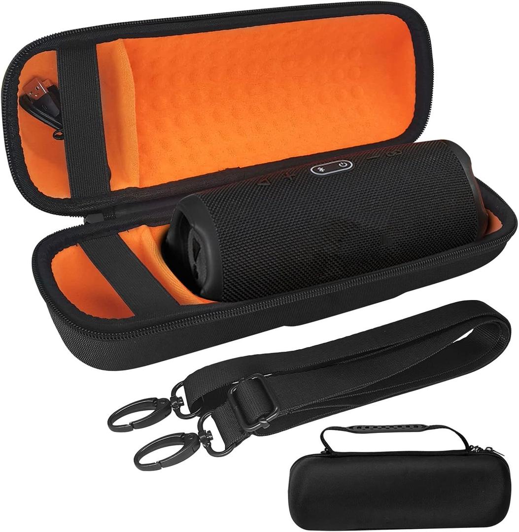ZLiT Hard Box for JBL Charge 5 Case, Waterproof Travel Protective Carrying Case Storage Charge 5 Bluetooth Speaker and Cables(Inner Orange)