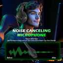 BINNUNE Wireless Gaming Headset for Xbox Series X/S, Xbox One, PS5, 120H Ultra-Long Battery, Bluetooth 5.3 Gaming Headphones with Noise-Canceling Mic, Comfortable Over-Ear Headphones,Green