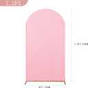 Peomeise 7.2FT Wedding Arch CoverPink Arch Backdrop Cover Stretchy Spandex Backdrop Stand Covers for Birthday Party Ceremony Banquet Decor(86.4" L x 48" W)