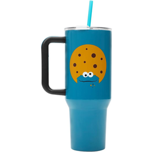 Bioworld Sesame Street Cookie Monster 40 Oz Blue Stainless Steel Tumbler with Handle