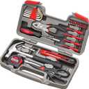 Apollo Tools Original 39 Piece General Household Tool Set in Toolbox Storage Case with Essential Hand Tools for Everyday Home Repairs, DIY and Crafts Red/Black - DT9706 (39-Piece (with Slip Joint Pliers + Scissors))