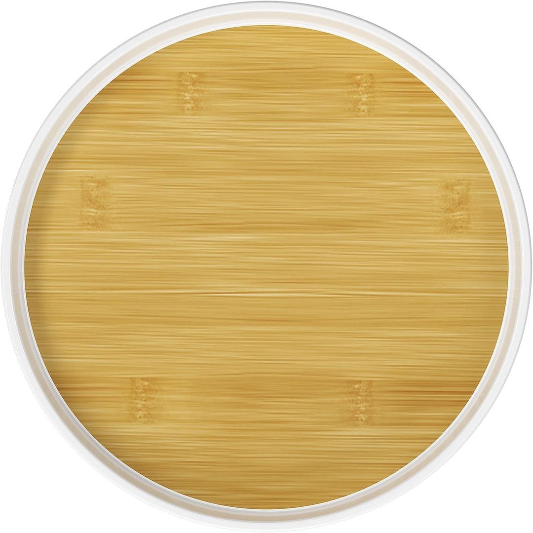 LAMU 1 Pack Lazy Susan Organizer, 10'' Lazy Susan Turntable for Cabinet, Table Top, Pantry, Refrigerator, Kitchen, Oak