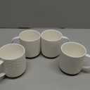 Sweese Stackable Coffee Mugs Set of 4, 10 Oz Ceramic Coffee Mug Cups with Embossed Design, Stackable Coffee Cups for Espresso, Cappuccino, Latte, Tea, White