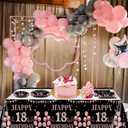 62Pcs 18th Birthday Decorations for Girls Her, Rose Gold Birthday Party Supplies Include 20 7''Plates 20 9'' Plates 20 Napkins and 2 Tablecloth, Rose Gold Princess Party Tableware for 20 Guests