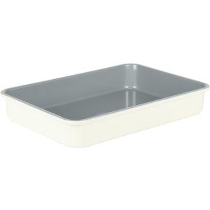 Sur La Table Kitchen Essentials Bake Sale 9 X 13 Inch PFOA, PFAS, PTFE Free Nonstick Roaster/Cake/Baking Pan - Linen White