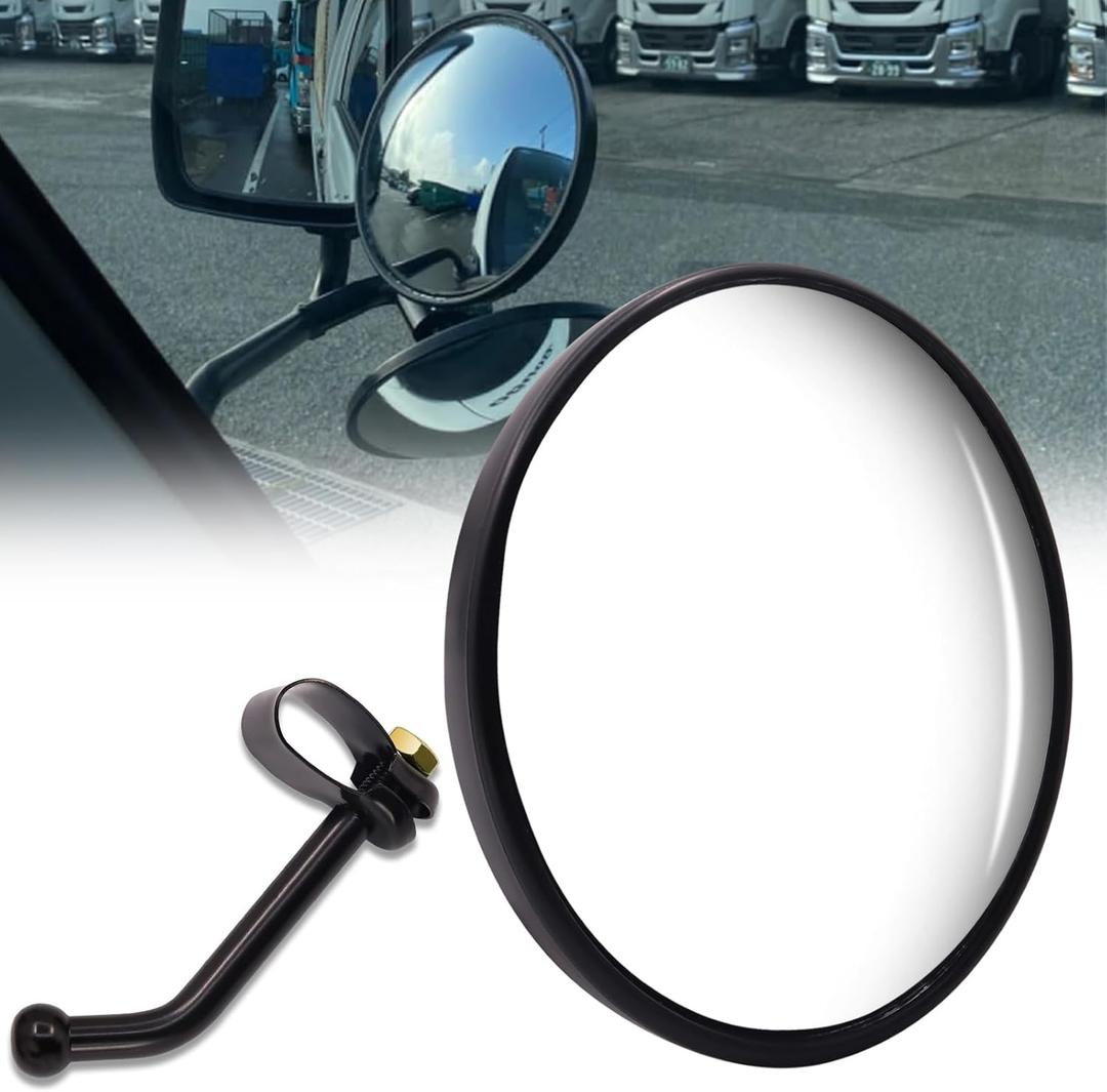 Convex Mirror, Blind Spot Mirror, Anti-Shake Side Rearview, Easy-Install Round Mirrors with Arm Assembly For Lorry Truck Trailer Bus And All Large Vehicles, 1PCS