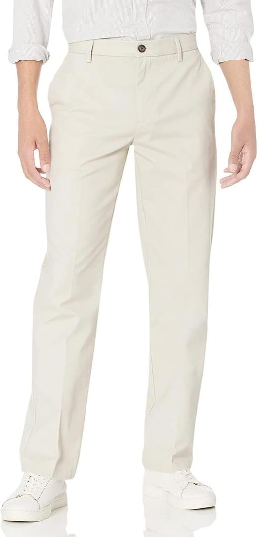 Men's Classic-Fit Wrinkle-Resistant Flat-Front Chino Pant (33W x 32L)