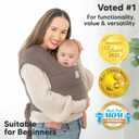 KeaBabies Baby Wrap Carrier - All in 1 Original Baby Carrier Newborn to Toddler Sling, Easy to Wear, Hands Free Bonding, Lightweight, Breathable Infant Wraps (Copper Gray)