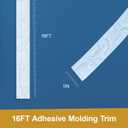 Flexible Molding Trim Wall Trim Self Adhesive, Peel and Stick Mirror Frame Border, Waterproof Bathroom Decor (White)