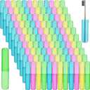 Jeyiour 120 Pcs Travel Toothbrush Holder Bulk Multiple Portable Toothbrush Case Storage Plastic Breathable Toothbrush Travel Containers for Trip Camping Home Outdoor(Classic Style)