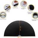 Arch Window Shade Curtains Half Circle Moon Pleated Fabric Blinds Semi Circle Temporary Light Filtering Pleated Paper Shades Half Round Window Covering Easy to Cut and Install(1, Black, 48x24Inches)