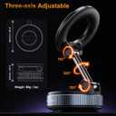 720Rotatable Vacuum Magnetic Phone Stand, Vacuum Magnetic Phone Holder Foldable&Adjustable, Suction Cup Phone Mount for Car/Gym/Mirror/Shower/Smooth Surface, Compatible iPhone 16 15 14 13 12 &Android (Black)