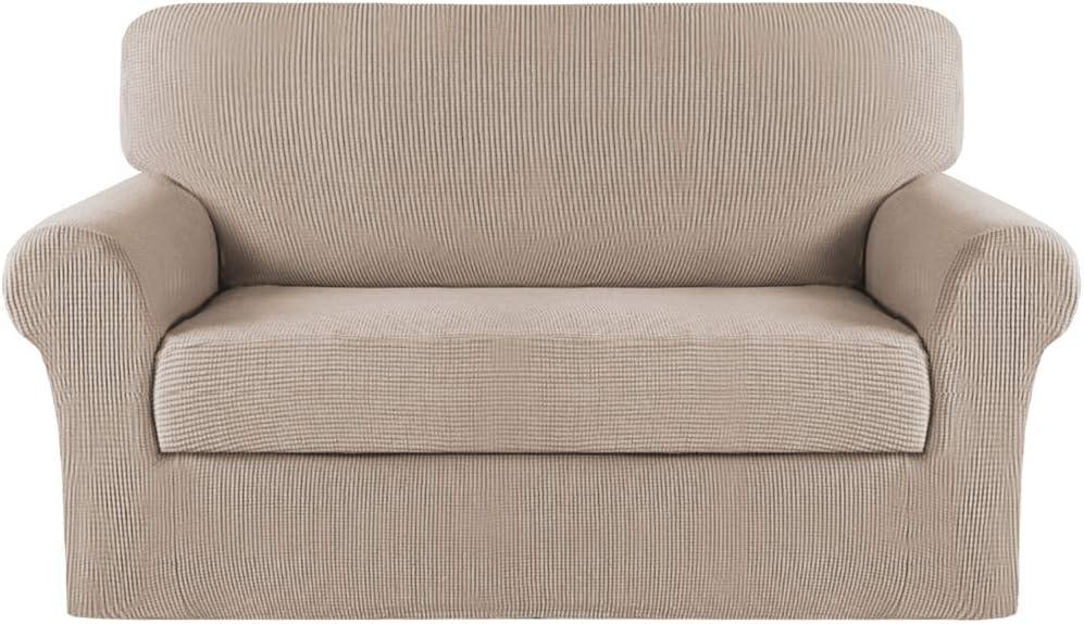Turquoize Stretch Sofa Slipcover 2 Pieces Sofa Cover Couch Cover for 2 Cushion Couch Washable Furniture Protector Covers with Elastic Bottom Feature Thick Jacquard Fabric (Loveseat, Sand) Turquoize Stretch Sofa Slipcover 2 Pieces Sofa Cover Couch Cover for 2 Cushion Couch Washable Furniture Protector Covers with Elastic Bottom Feature Thick Jacquard Fabric (Loveseat, Sand)