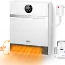 DREO Smart Wall Heater for Bathroom, IP24 Electric Space Heater with ALCI Plug for Indoor Use, 30 Oscillation, Adjustable Thermostat, Remote Control, Works with Alexa, 24H Timer, Easy-mounted Heater