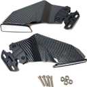 Motorcycle Mirrors Wing Rearview Mirror for Y-amaha YZF R1 R3 R6 R15 R25 R125 Motorbike Fairing Adjustable Sportster Aerodynamics Side Mirrors (Pattern Black)