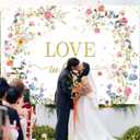 MEHOFOND Love in Bloom Bridal Shower Decorations Backdrop, Wildflower Wedding Shower Background, Spring Floral Engagement Wedding Bachelorette Party Decor Supplies Photo Booth Props 8x6ft